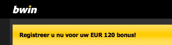 120 euro Bwin bonus wachtern er nu op je bij de bookmaker