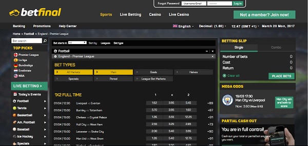 Betfinal website