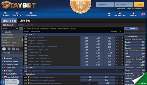 Staybet Main Page