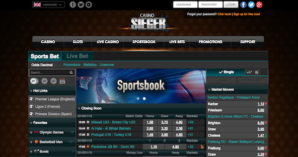 Casino Sieger sports