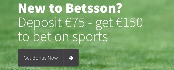 Je eerste storting bij bookmaker Betsson levert je € 75 bonus op