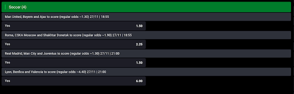 Wedden Tottenham inter