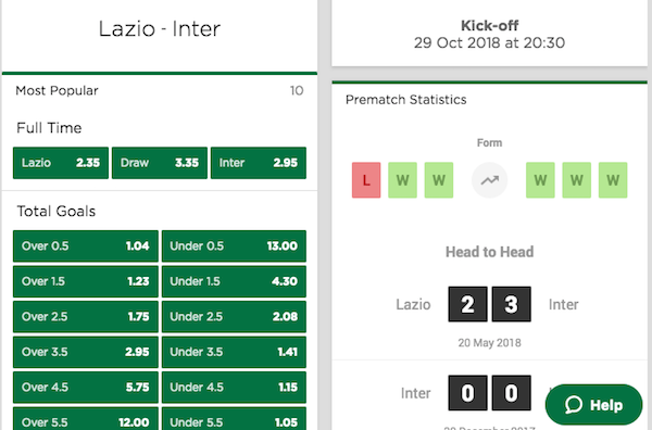 Wedden Lazio Inter
