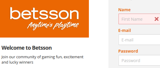 Hier maak je je account bij Betsson aan - volg gewoon de stappen