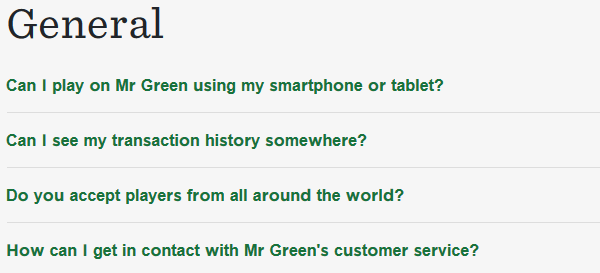 Enkele van de meest gestelde vragen bij bookmaker Mr Green online