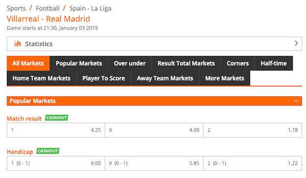 Bonus Villarreal Real Madrid