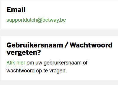 De klantenservice van Betway bereik je ook via e-mail