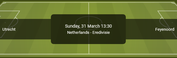 Utrecht - Feyenoord en de Eredivisie met de odds van bookmaker Bet90