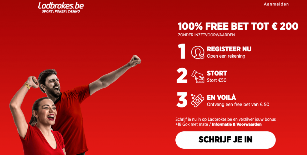welkomstbonus ladbrokes free bet