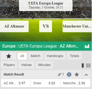 pdds AZ Alkmaar Man united wedden europa league