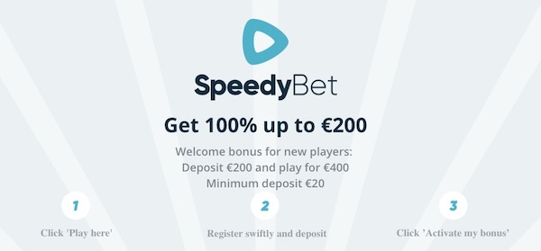 Speedybet 100% stortingsbonus