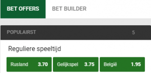 gokken op RUsland Belgie met de beste odds