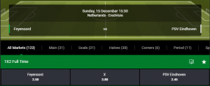 odds feyenoord psv wedden