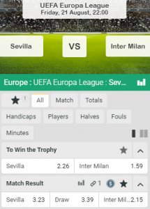 odds bij de Europa League Finale