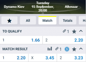 Svenplay odds bij Dynamo Kiev tegen AZ