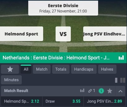 Helmond Sport vs. Jong PSV Eindhoven