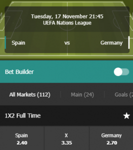 wedden op duitsland spanje met super odds