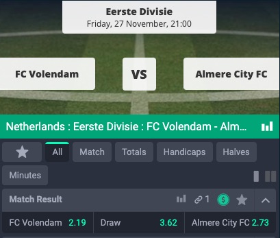 volendam vs. almere