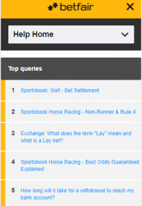 betfair faq pagina