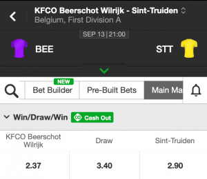 beerschot -STVV odds bij Betway