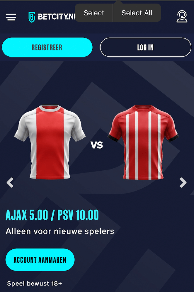 Verhoogde odds bij wedden op Ajax - PSV 24-10-2021