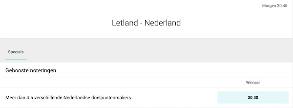nederland letland odds boost