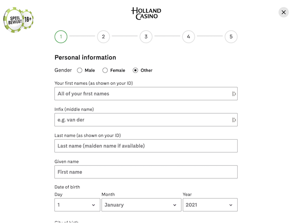 holland casino registreren