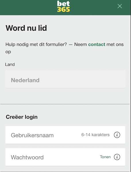 aanmelden bij bet365