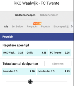 Hoge odds bij RKC-FC Twente op vrijdag