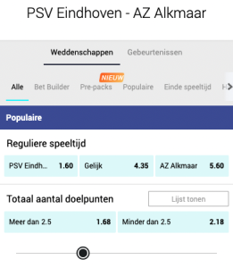 PSV favoriet tegen AZ in de Eredivisie