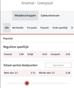 De beste odds bij arsenal - liverpool