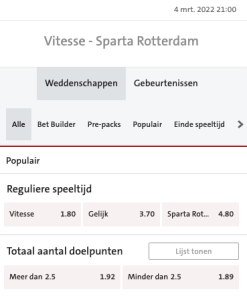 Vitesse favoriet tegen Sparta