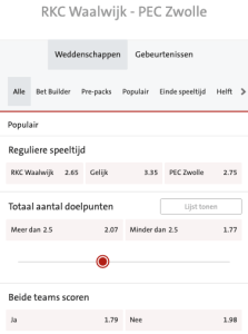 Wedden op RKC Waalwijk - PEX Zwolle 23-04-2022