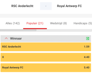 Anderlecht - Antwerp beste odds 12-05-2022