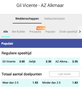 Gil Vicente - AZ odds