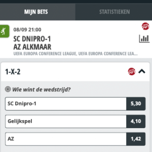 AZ favoriet op bezoek bij Dnipro-1 op 08-09-2022