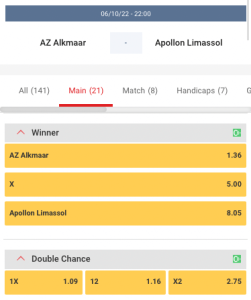 AZ topfavoriet tegen Appolon Limassol