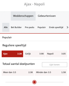 Ajax Napoli Odds 04-10-2022