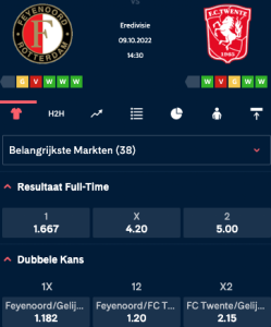 Feyenoord favoriet tegen FC Twente 