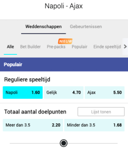 Napoli favoriet tegen Ajax Champions League