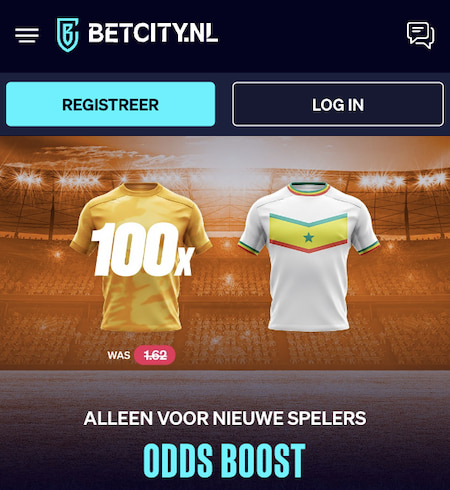 BetCity Odds boost Nederland - Senegal 