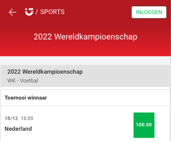 100x odds boost Nederland wint WK - Circus