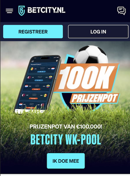 BetCity WK Pool 2022 met 100.000 euro prijzenpot