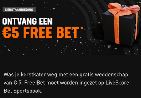 Free Bet LiveScoreBet 5 euro - December 2022