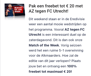 Circus Free Bet AZ - FC Utrecht