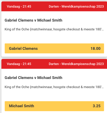 Circus Hot odds bij Gabriel Clemens - Michael Smith