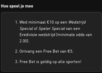 Stappen Eredivisie gratis weddenschap LiveScoreBet