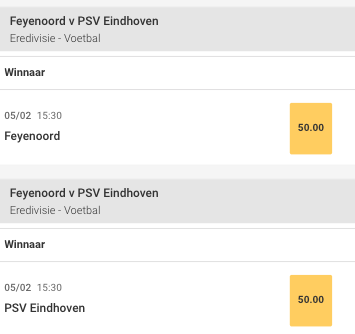50x je inzet bij Feyenoord PSV Circus