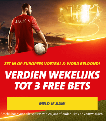 drie freebets Jacks Europees voetbal