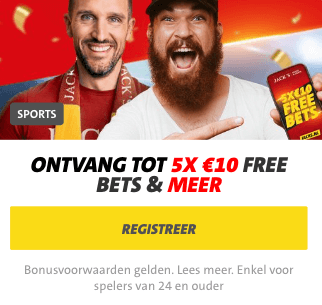 Jacks Welkomstbonus 5 freebets